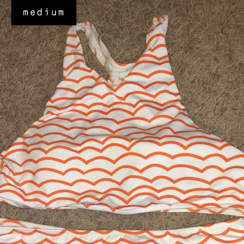 ORANGE & WHITE SWIMSUIT